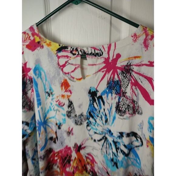 One A Size XXL WOMEN 3/4 Sleeve Sweater with Butterfly Print Spring Flight Color - Picture 9 of 9